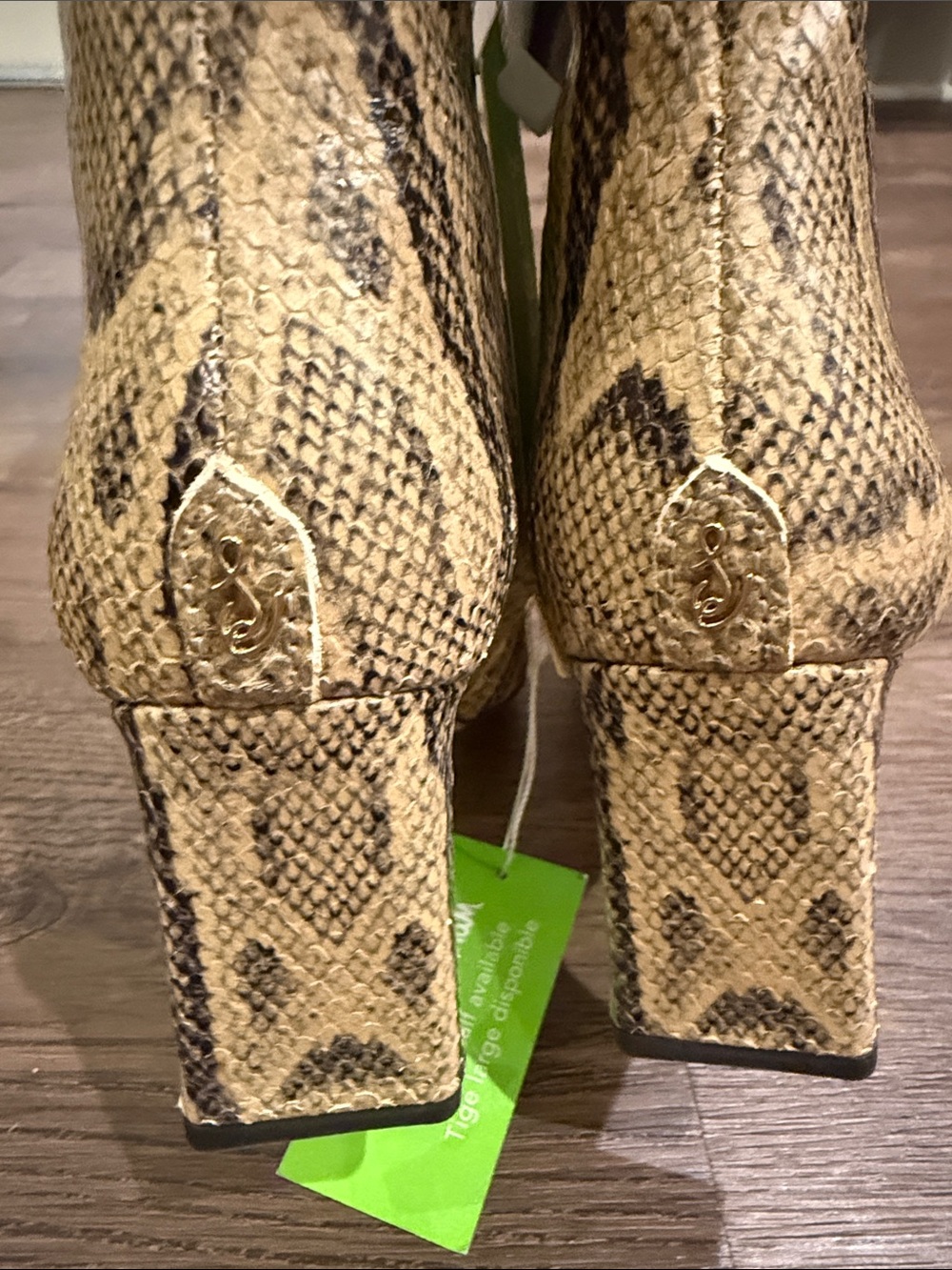 Sam Edelman Snake-Print Knee Boots in Taupe Wide Calf Size 6 NWT - Picture 4 of 8